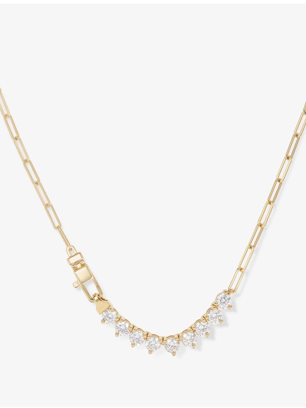 Melinda Maria Gold Chain Necklace with Simulated Diamond Drops- 5mm